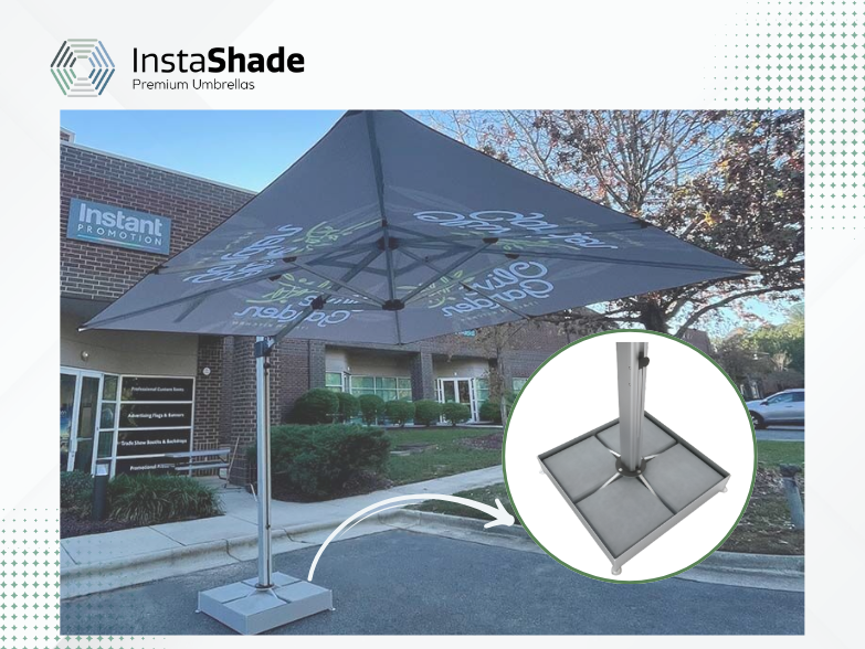 Cantilever Umbrella with Steel Frame Freestanding Weighted Base