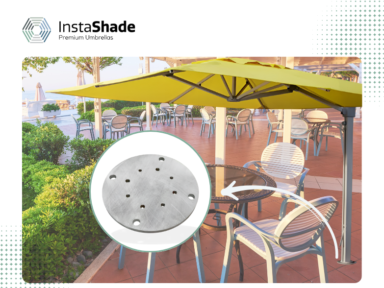 Cantilever Umbrella with Steel Ground Plate Base